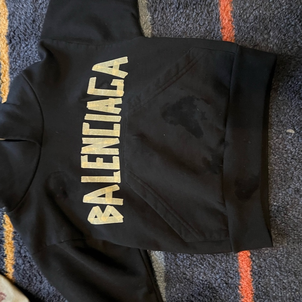 Balenciaga Kids Black and Gold Hoodie
